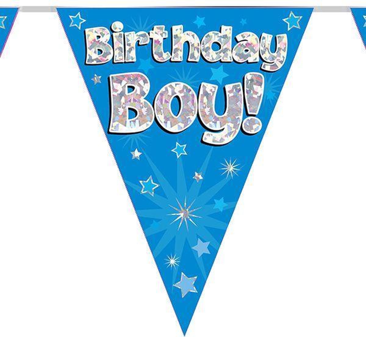 Vlaggenlijn birthday boy 3.9m holografisch