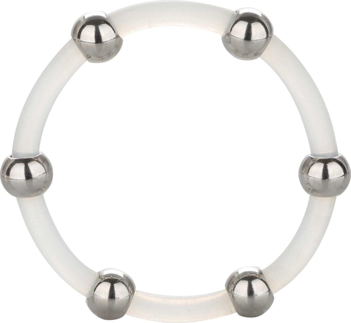 Steel Beaded Silicone Ring XL