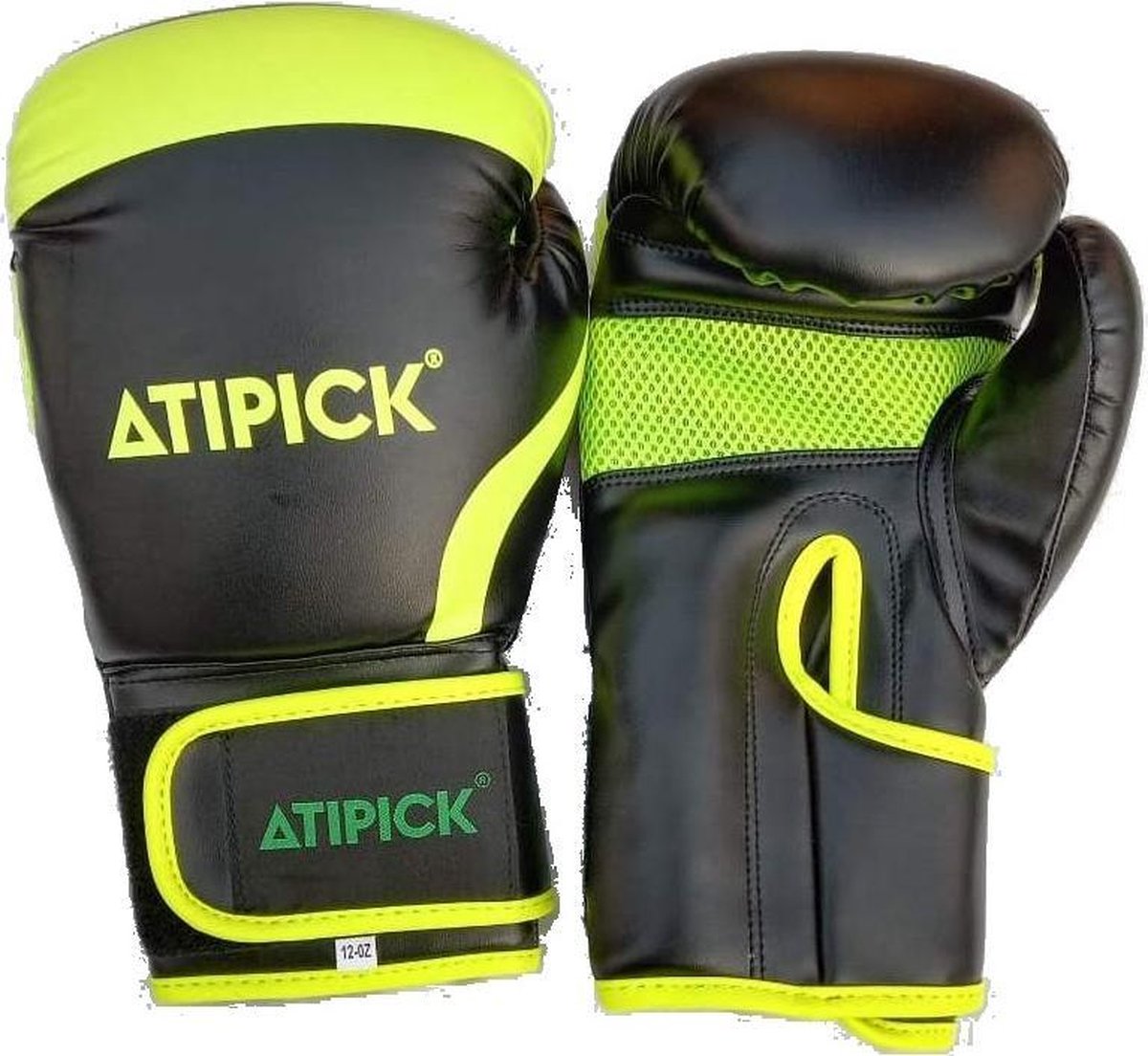 Atipick Bokshandschoenen Heren Pvc/leer Zwart/geel 2-delig