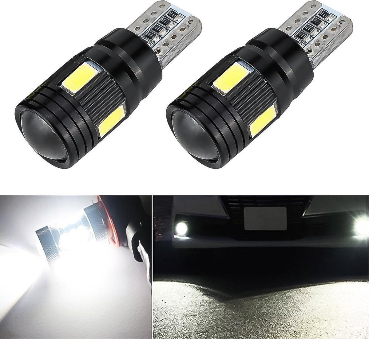 2 STKS LED Gloeilamp 6000 K Wit Super Heldere 168 2825 W5W T10 Decoder Vervanging
