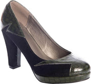 Banned Bloom At Night 60's Pumps Groen Zwart