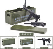 G24 - Amerikaanse wapenkist met 3x een M3 machine-pistool- Custom printed - WW2 Bouwstenen