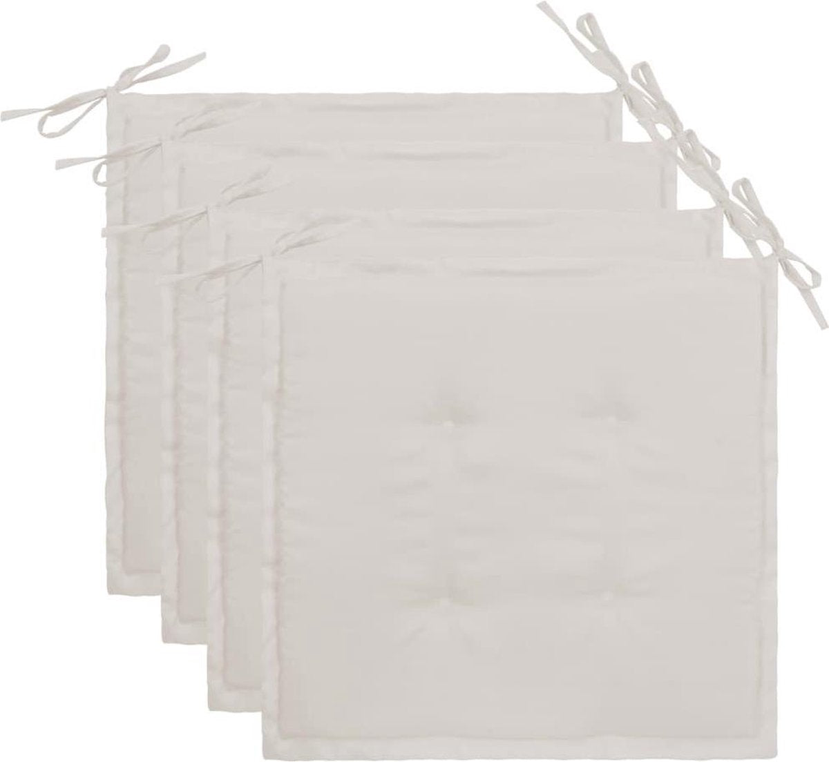 vidaXL Tuinstoelkussens 4 st 40x40x3 cm crÃ¨me