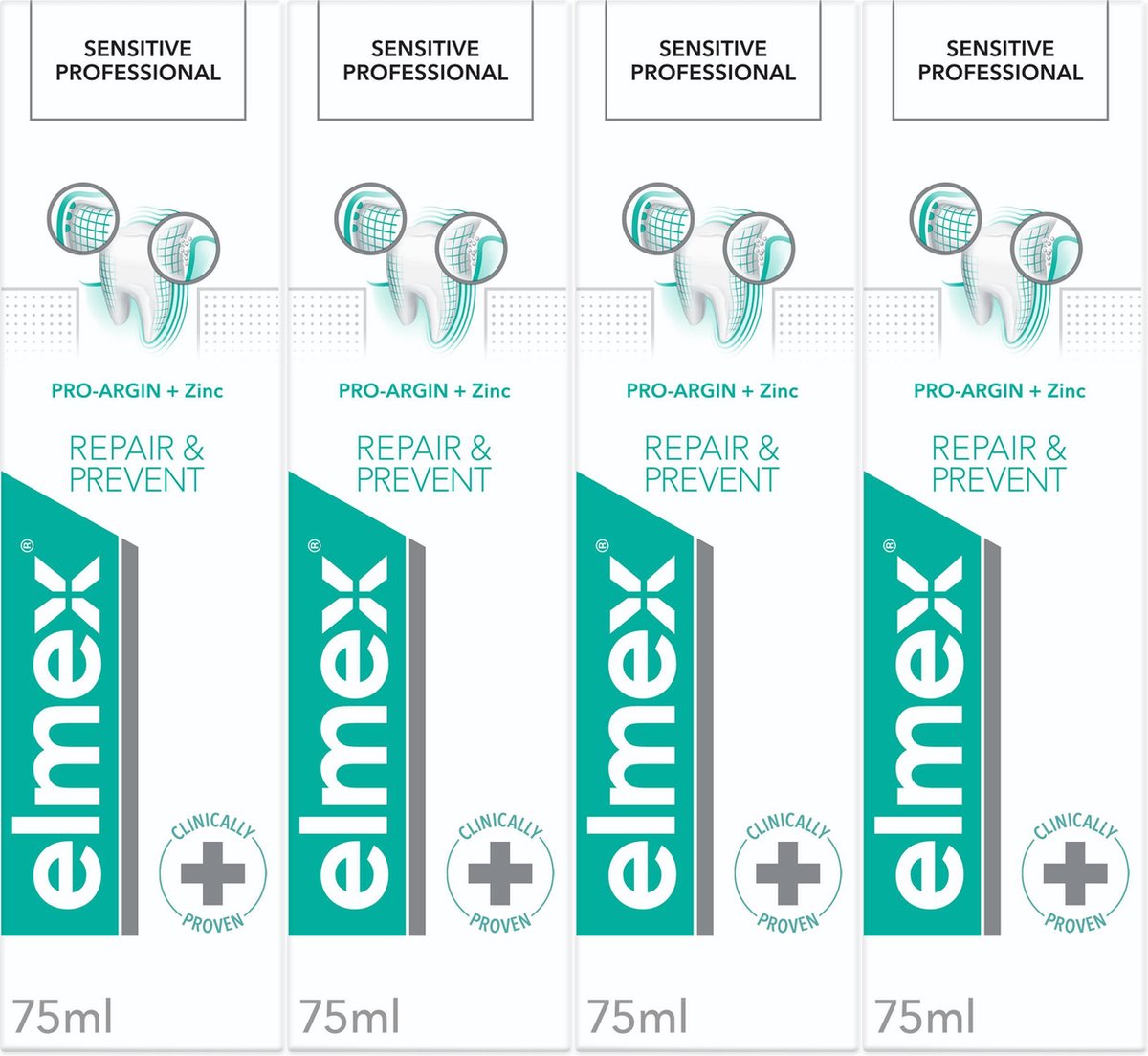 4x Elmex Sensitive Professional Tandpasta Repair & Prevent 75 ml