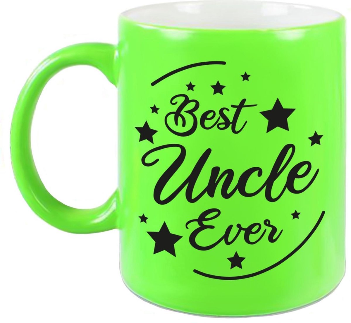 Best Uncle Ever cadeau koffiemok / theebeker neon groen 330 ml
