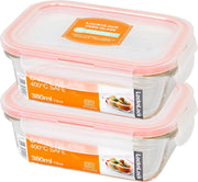 Lock&Lock Glazen vershoudbakjes | ovenschaaltjes met deksel - Set van 2 stuks - 380ml - 15 x 11 cm