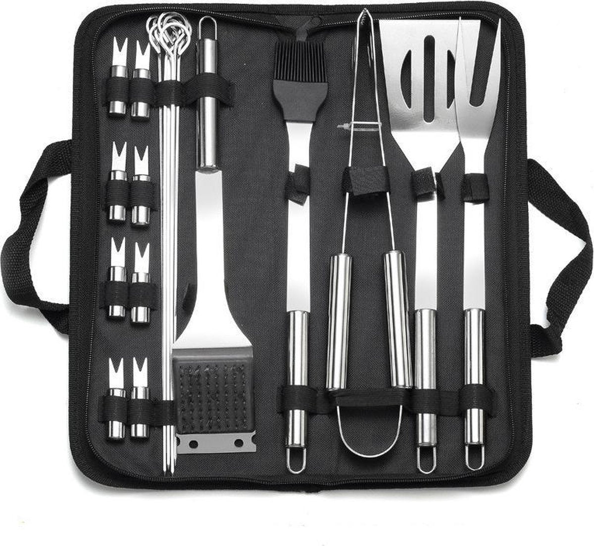 TDR- 25 delige Barbecue Gereedschapset in Roestvrij Staal -Barbecue Accessoires met Draagtas