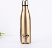 CLEVR Waterfles - roestvrijstaal - Gratis Schoonmaakborstel en Beschermhoes - Goud - 500ml