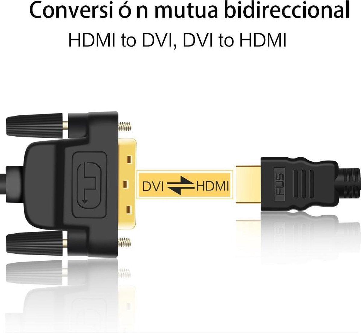 HDMI-kabel Compatibel met DVI Mannetje 24 + 1 - HDTV 1080P Adapterkabels - Convertorkabel 1.8 Meter