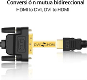 HDMI-kabel Compatibel met DVI Mannetje 24 + 1 - HDTV 1080P Adapterkabels - Convertorkabel 1.8 Meter