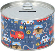 Tom Spaarpot Blik Junior 10 Cm Staal Blauw