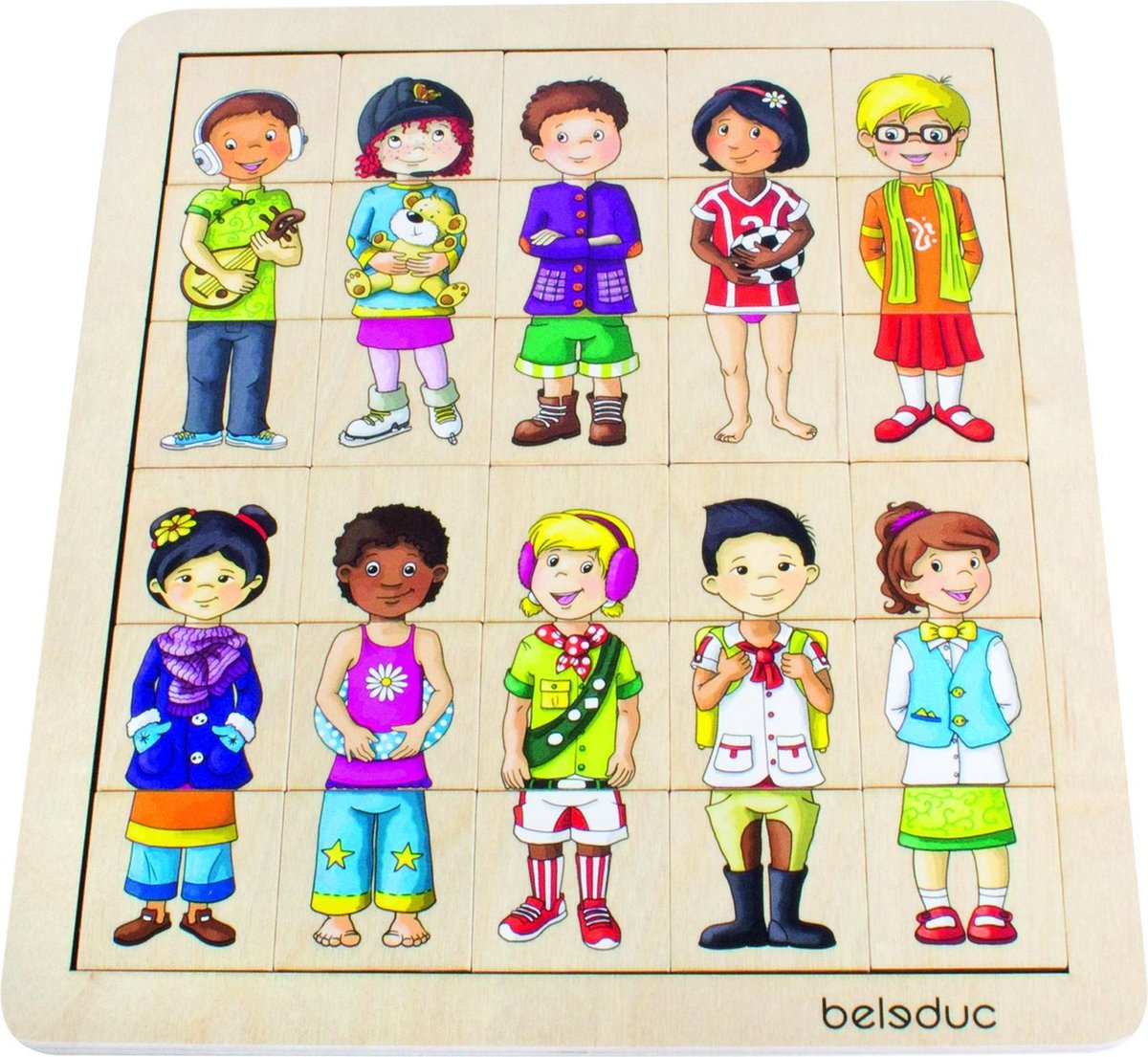 Beleduc Houten Legpuzzel Match & Mix Kinderen 30 Stuks