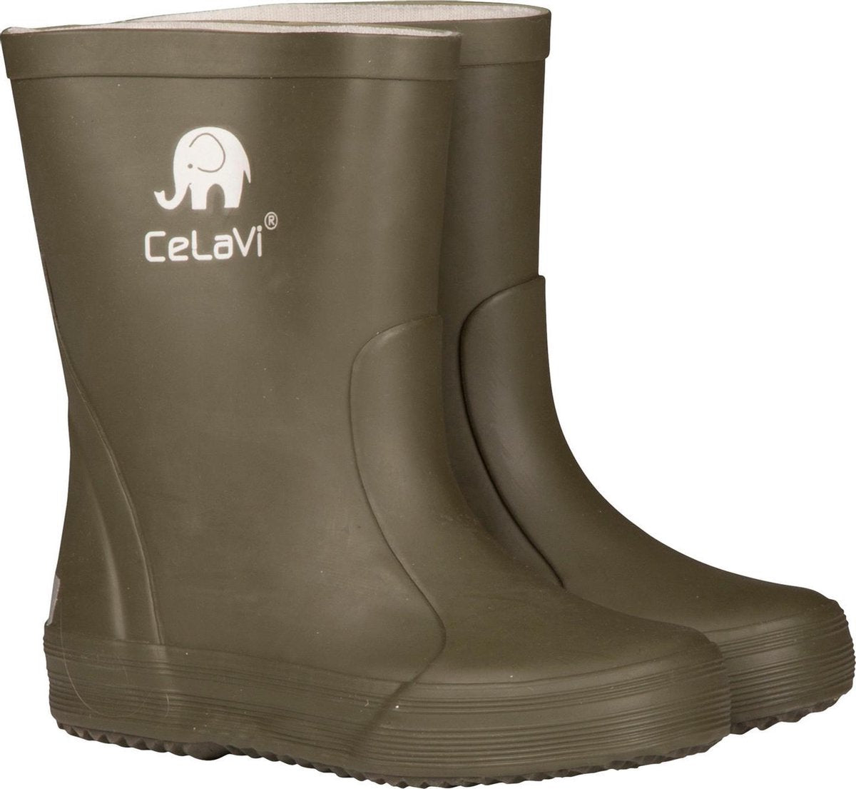 Celavi Regenlaarzen Basic Wellies Jongens Rubber Legergroen Maat 27