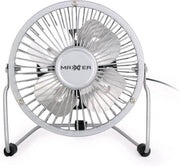 Maxxter USB Ventilator - Bureau Koeler - Ideaal voor op kantoor of thuis! (Zilver)