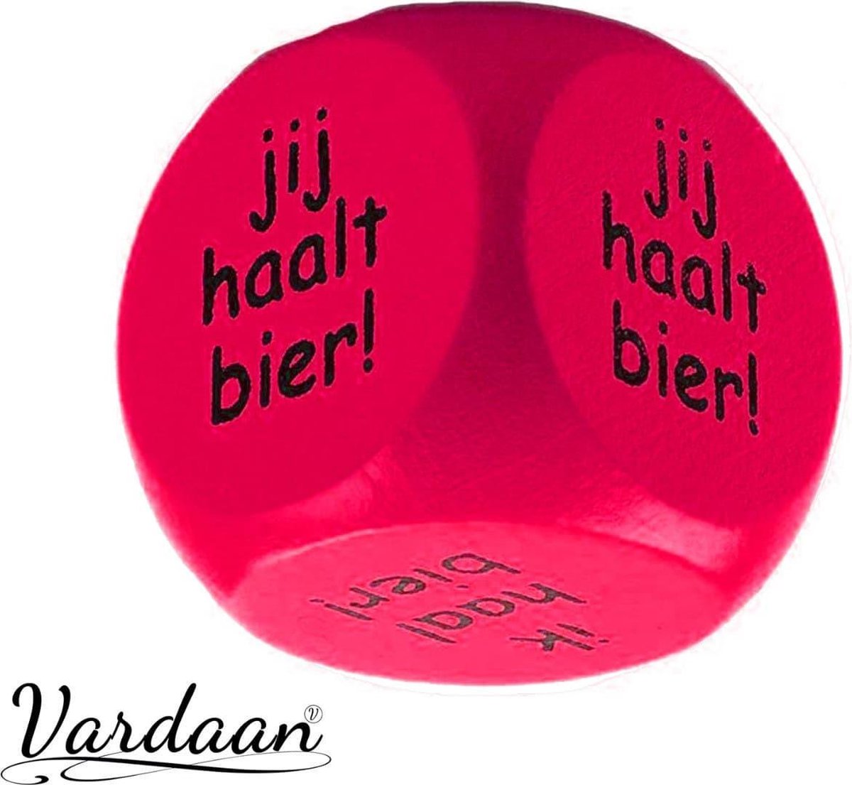Dobbelstenen spel - Jij haalt bier/Ik haal bier - Houten Dobbelsteen - Roze - 2.4 cm