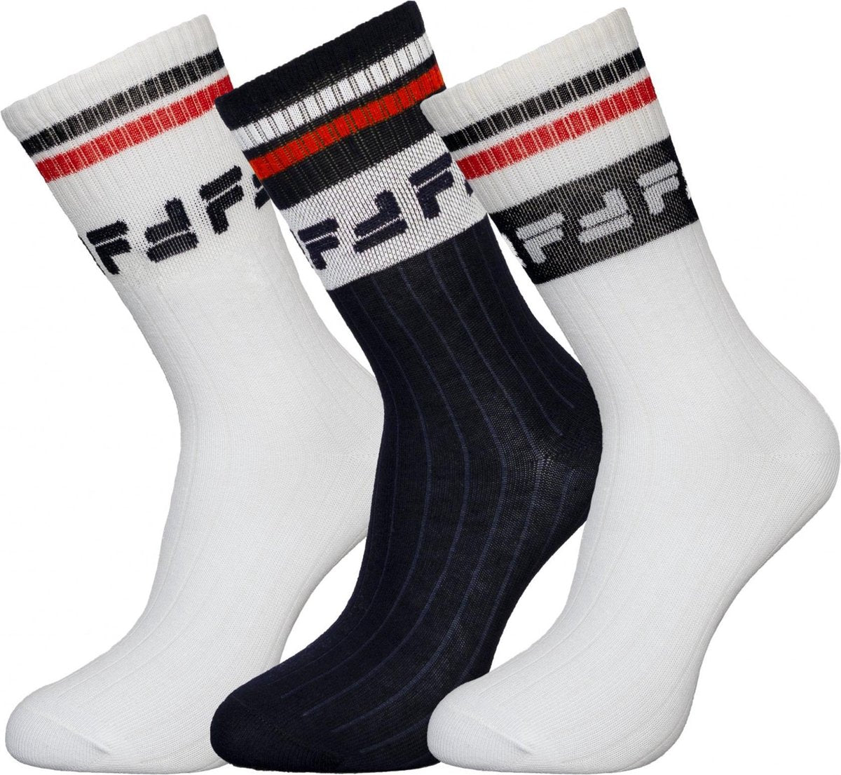Fila - 6-pack Sokken - Wit/Zwart - Maat 35-38