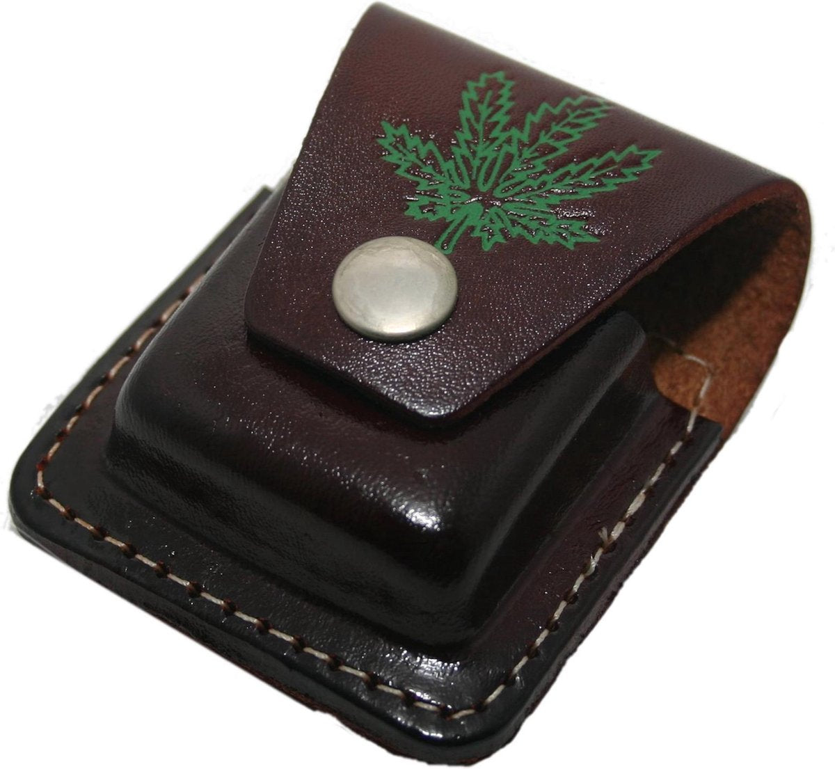 Zippotasje bruin met wietblad afbeelding