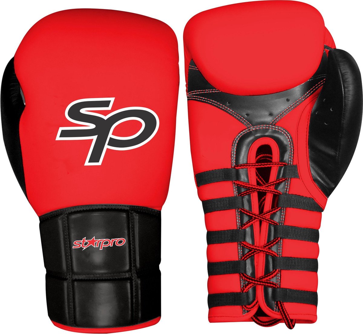 Starpro Safety Sparring Boxing Glove "Layered Foam" - Product Kleur: Rood / Zwart / Product Maat: 18OZ