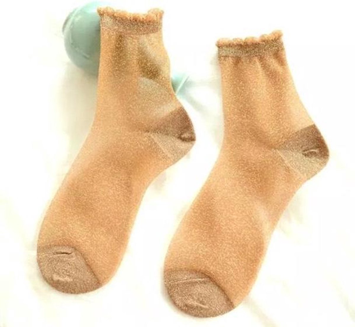 Glittersokken - Goudkleurig - Dames
