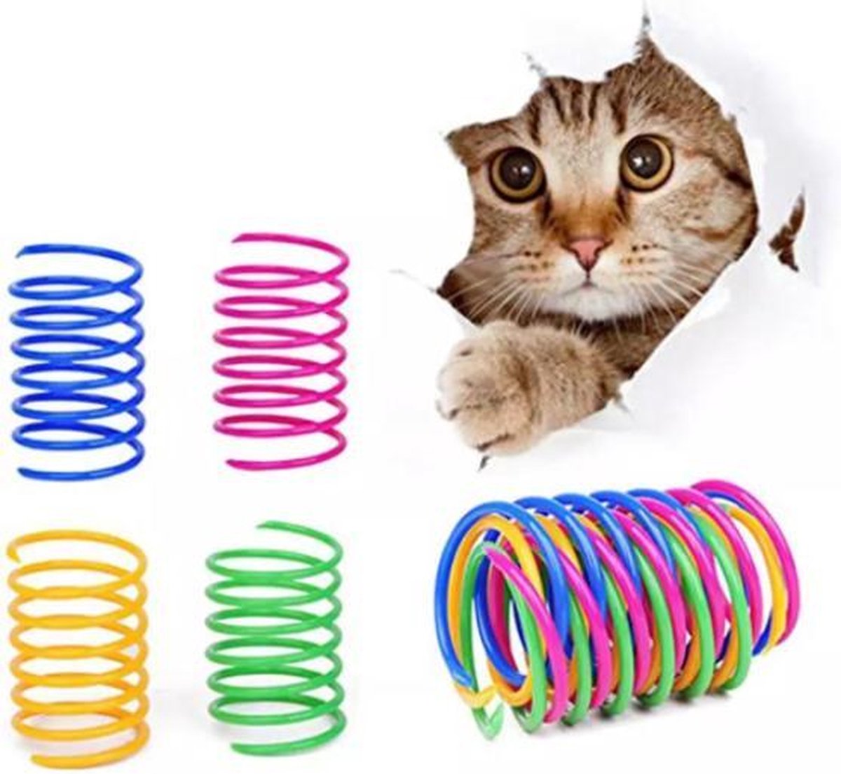 EPIN | Kattenspeelgoed | Kattenveertjes | Katten Spring Veertjes | Springveertje | Kattenveertje | Set van 4