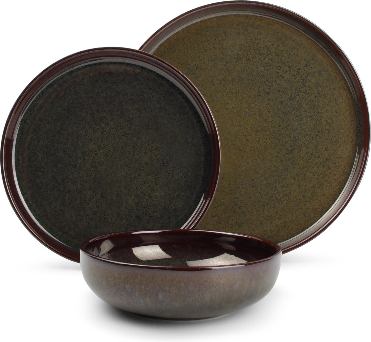 Salt&Pepper Tabo Flare - Serviesset - 4 Persoons - 12 Delig - Blauw/Groen
