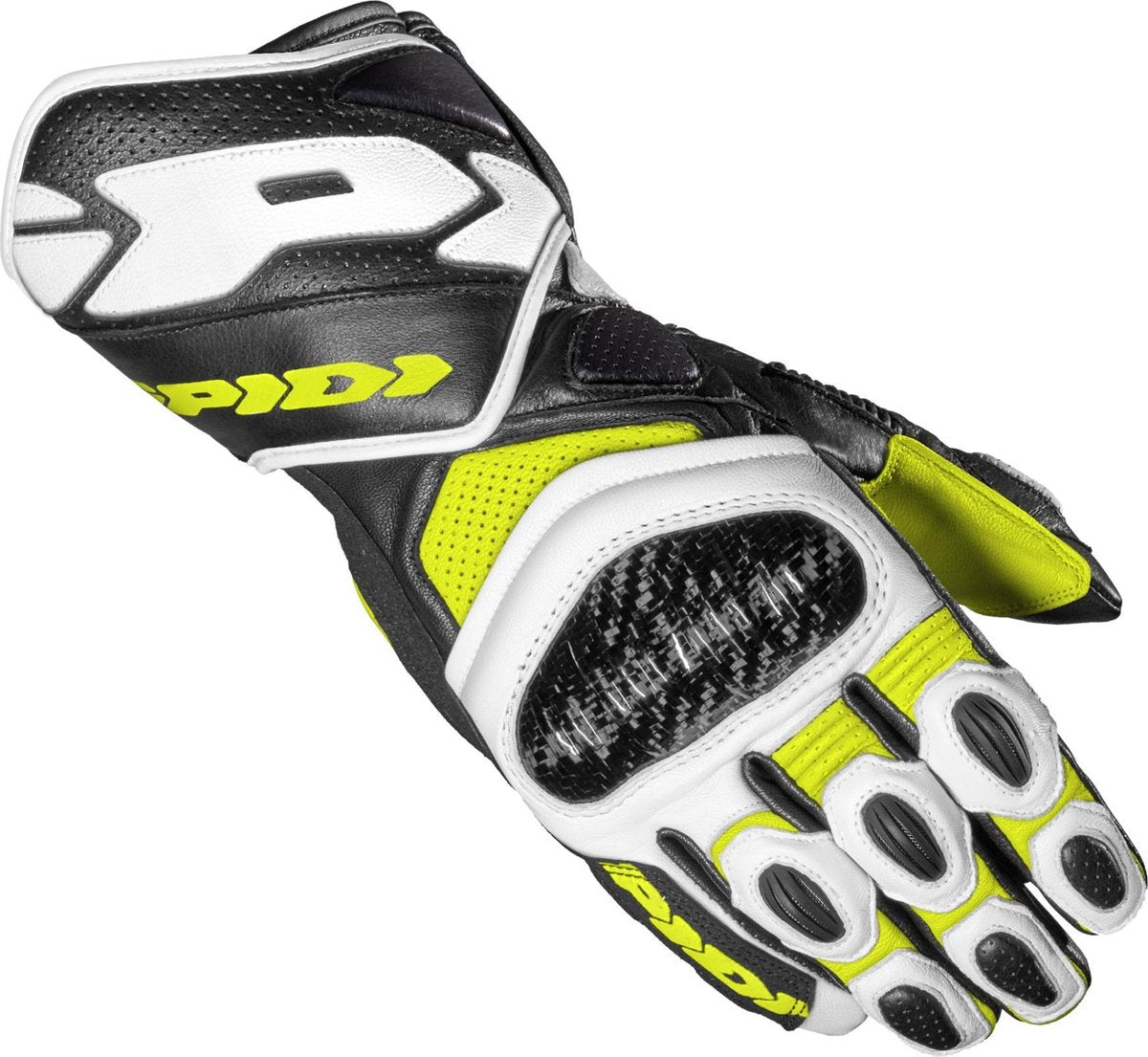 Spidi Carbo 7 Black Fluo Yellow Motorcycle Gloves 2XL