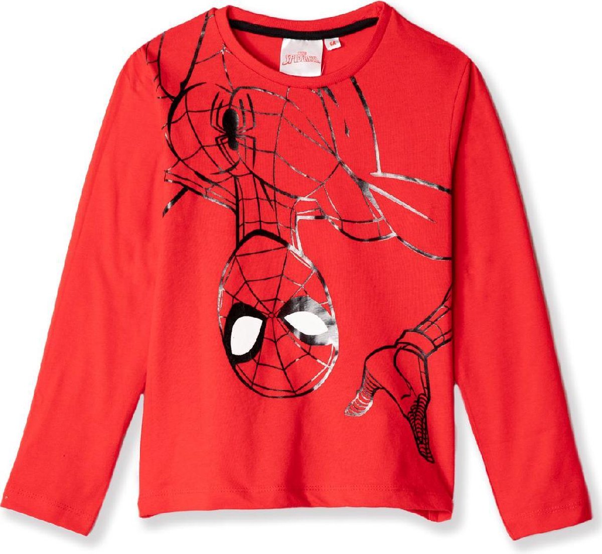 Marvel Spiderman longsleeve - rood/zwart - maat 98/104 (4 jaar)