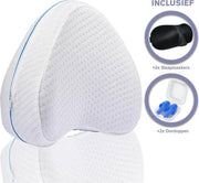 Zendella Orthopedisch Kniekussen voor in Bed + 2x GRATIS 3D Slaapmasker met Oordopjes - Ergonomisch - Zwangerschapskussen - Beenkussen met Traagschuim - Zijslaap kussen - Slaapkussen - Beter Slapen