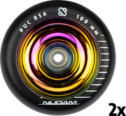 Nijdam Stuntstep wielen set - 100 X 24 mm - Full Neo Chrome - 2 Stuks