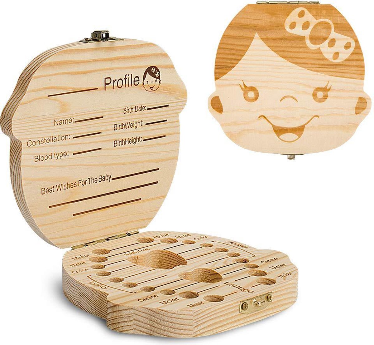 Tandendoosje - Zero waste - Tandendoosje meisje - Houten doosje