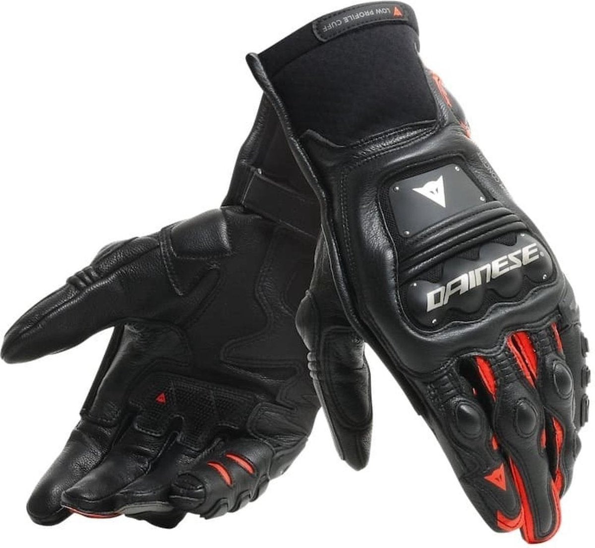 Dainese Steel-Pro In Black Fluo Red Motorcycle Gloves L