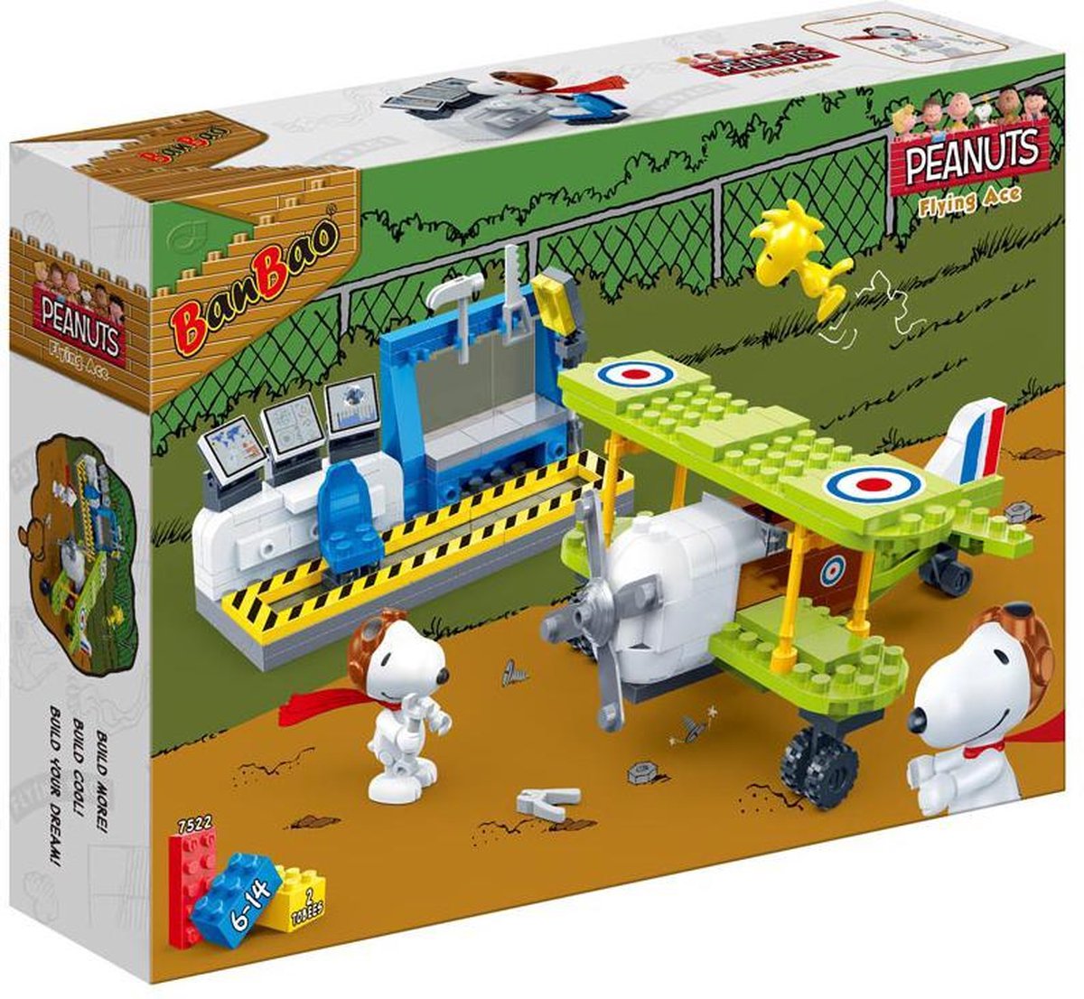 BanBao Snoopy Piloot & Vliegtuig-7522