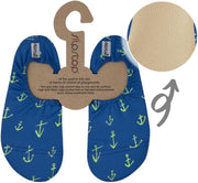 Slipstop Waterschoen Kinderen / Zwemschoen / Zwemslof / Antislip Schoen / Gymschoen - Jongen Meisje Uni - Marine Blauw Anker XL 33/35