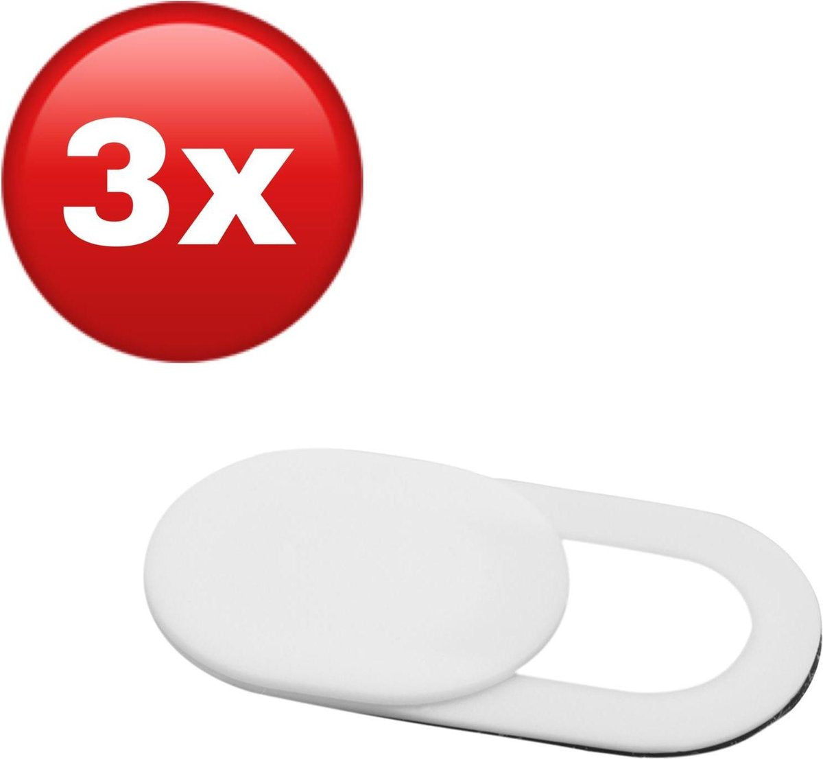 3 stuks - Webcam cover - Camera schuifje - Privacy - Cover - Schuifje - Wit