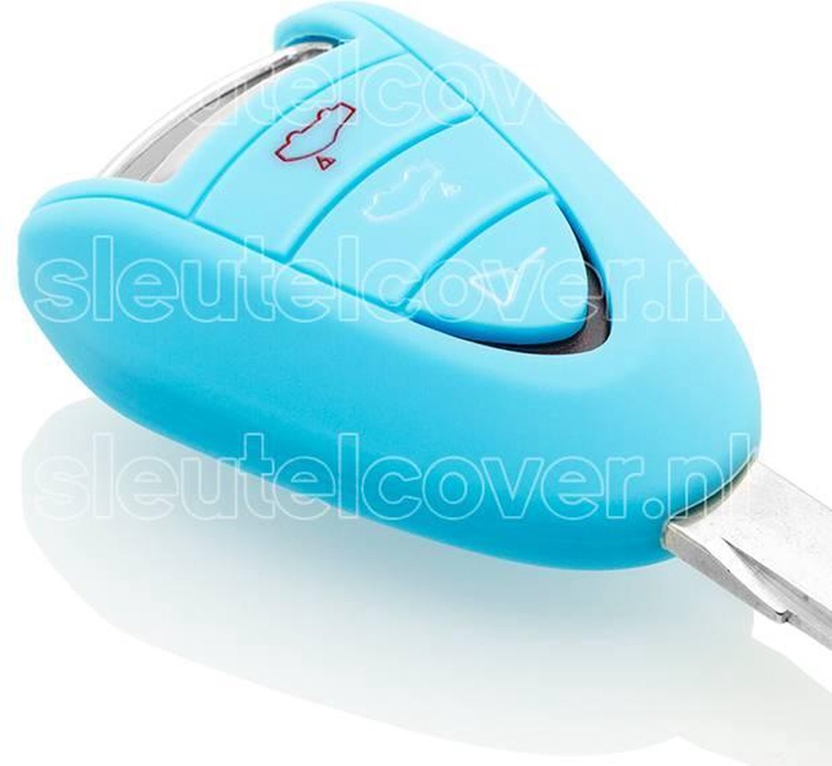 Porsche SleutelCover - Lichtblauw / Silicone sleutelhoesje / beschermhoesje autosleutel