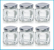 Leifheit 3208 Jampot Zeshoekig 47 ml Glas/Zilver (set van 6 stuks)
