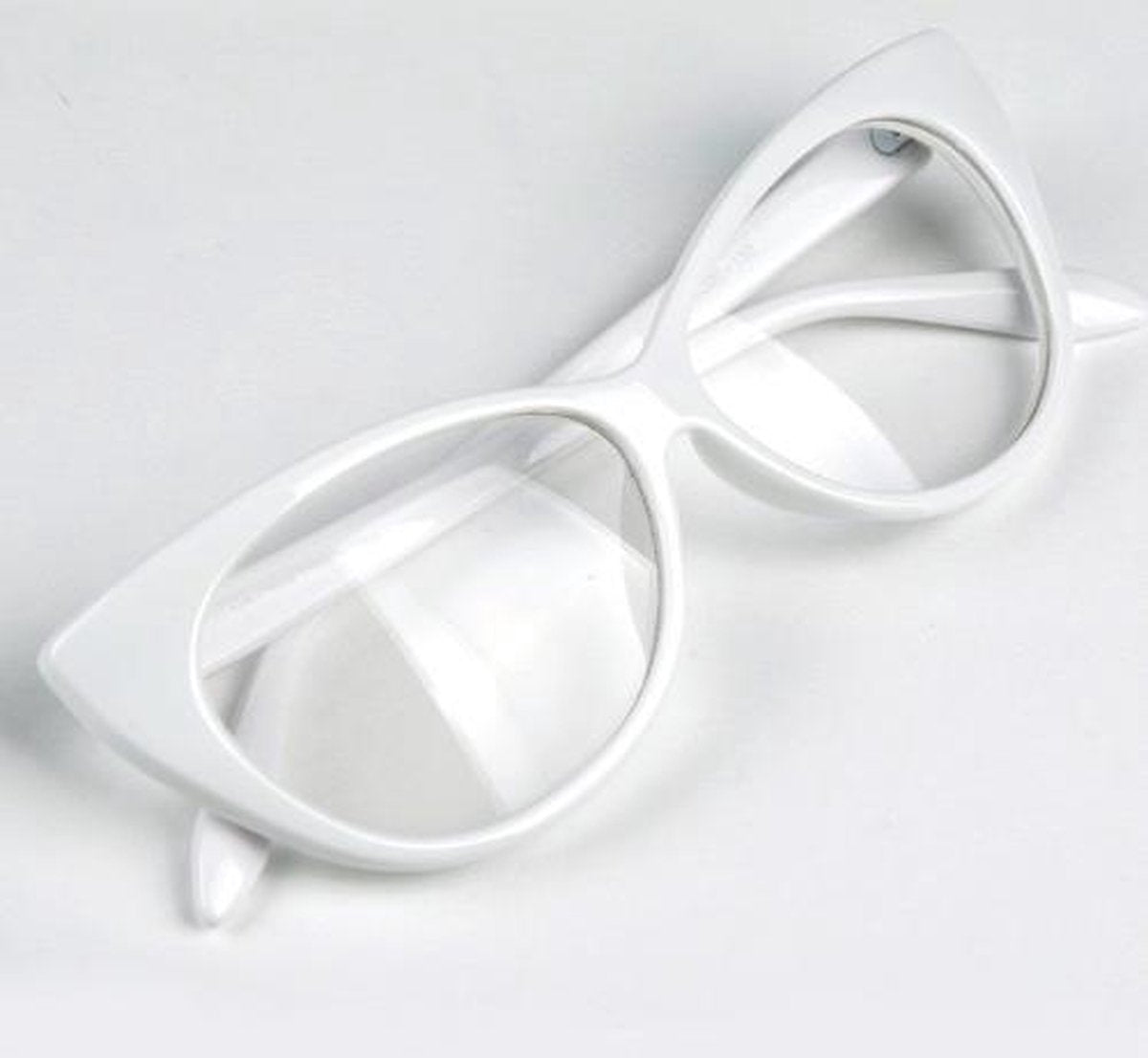 Cat Eye-Bril / Retro-Mode / Helder lensframe Wit