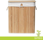 Bamboo wasmand 105L - Luxe wasmand - Wassorteerder - Bamboe - XL - Inclusief zak - Natuur