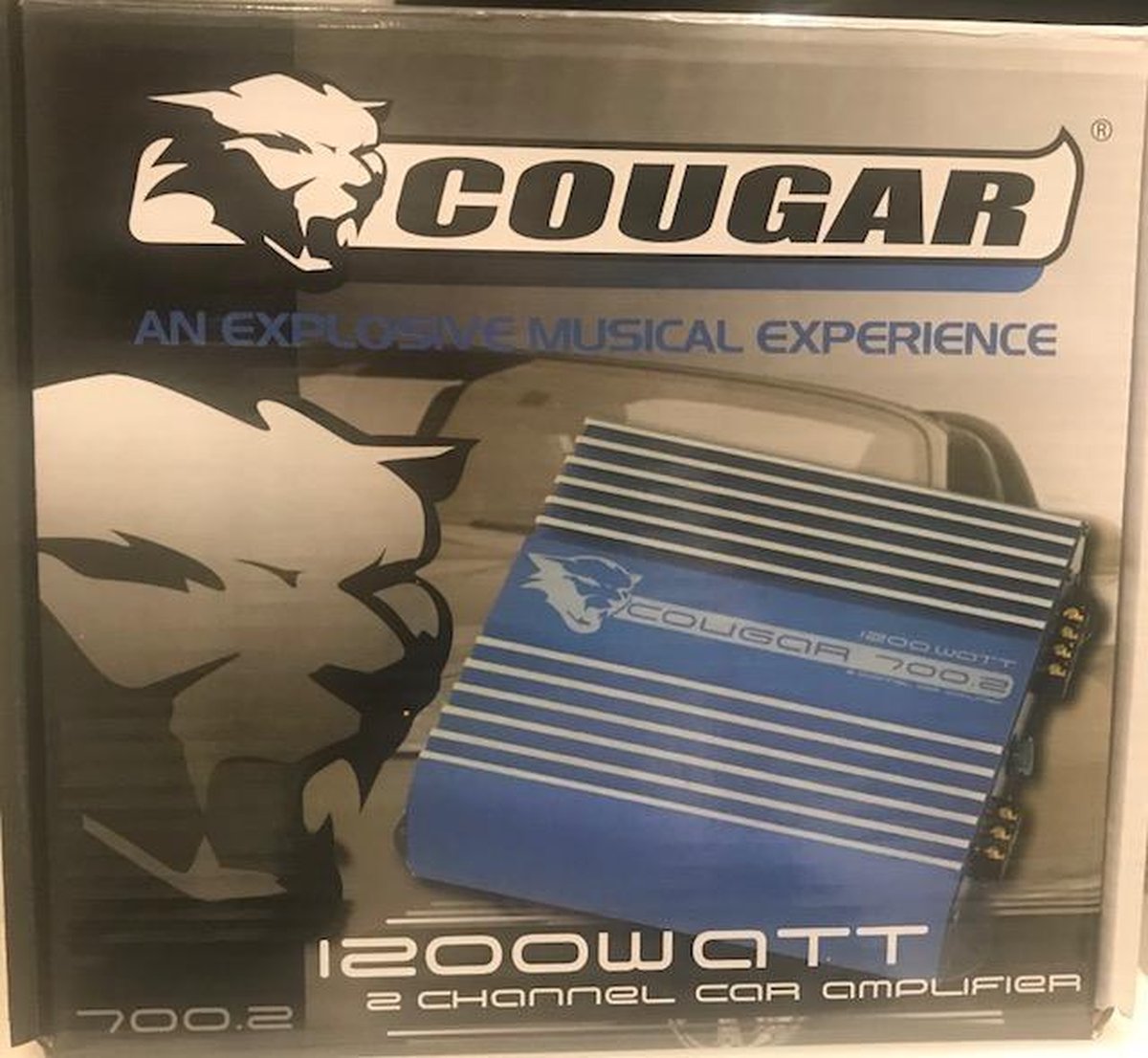 Cougar 1200  Watt Auto blauw 2 Kanalen