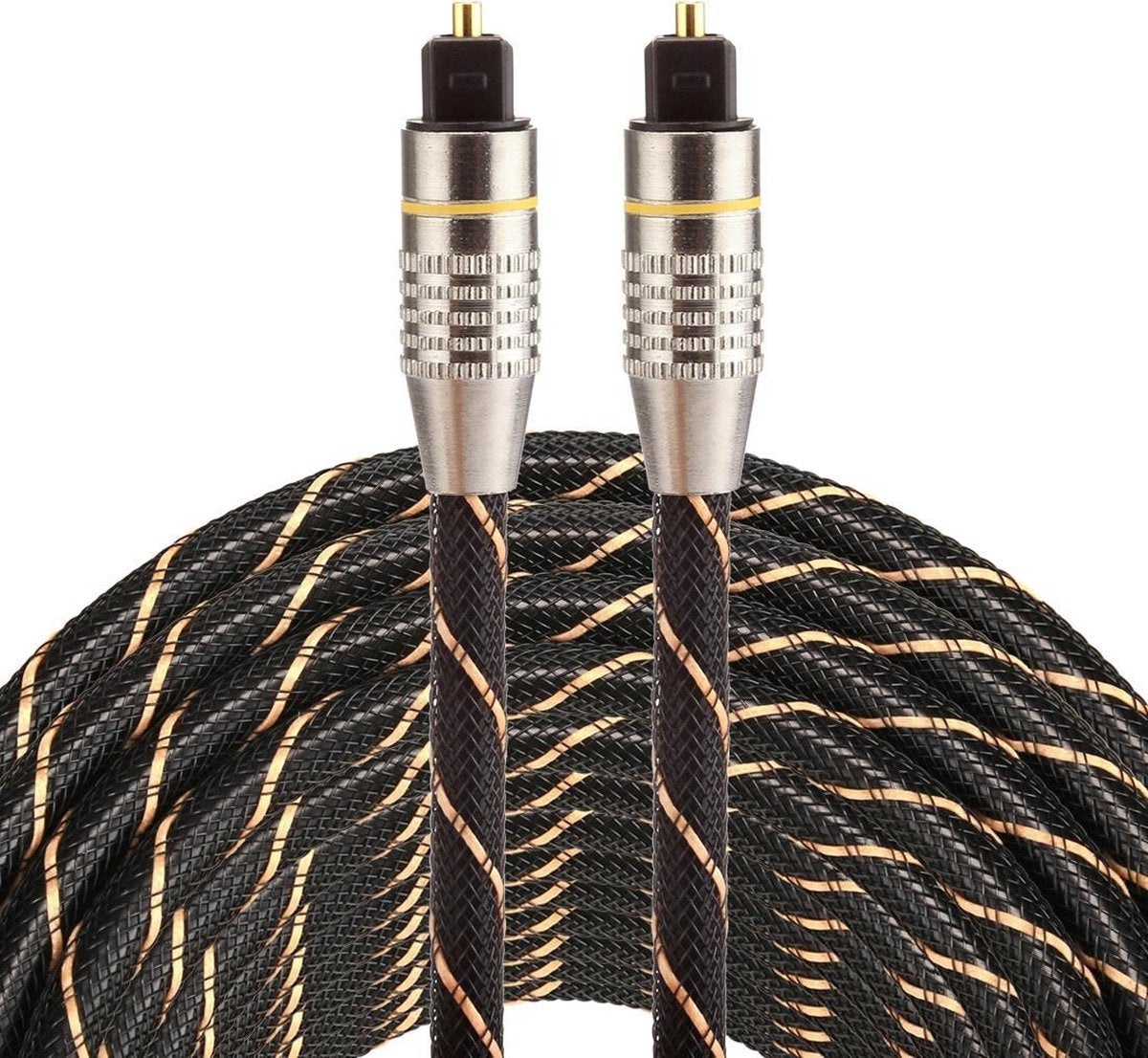 ETK Digital Optical kabel 15 meter / toslink audio male to male / Optische kabel nylon series - zwart