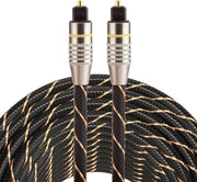 ETK Digital Optical kabel 15 meter / toslink audio male to male / Optische kabel nylon series - zwart