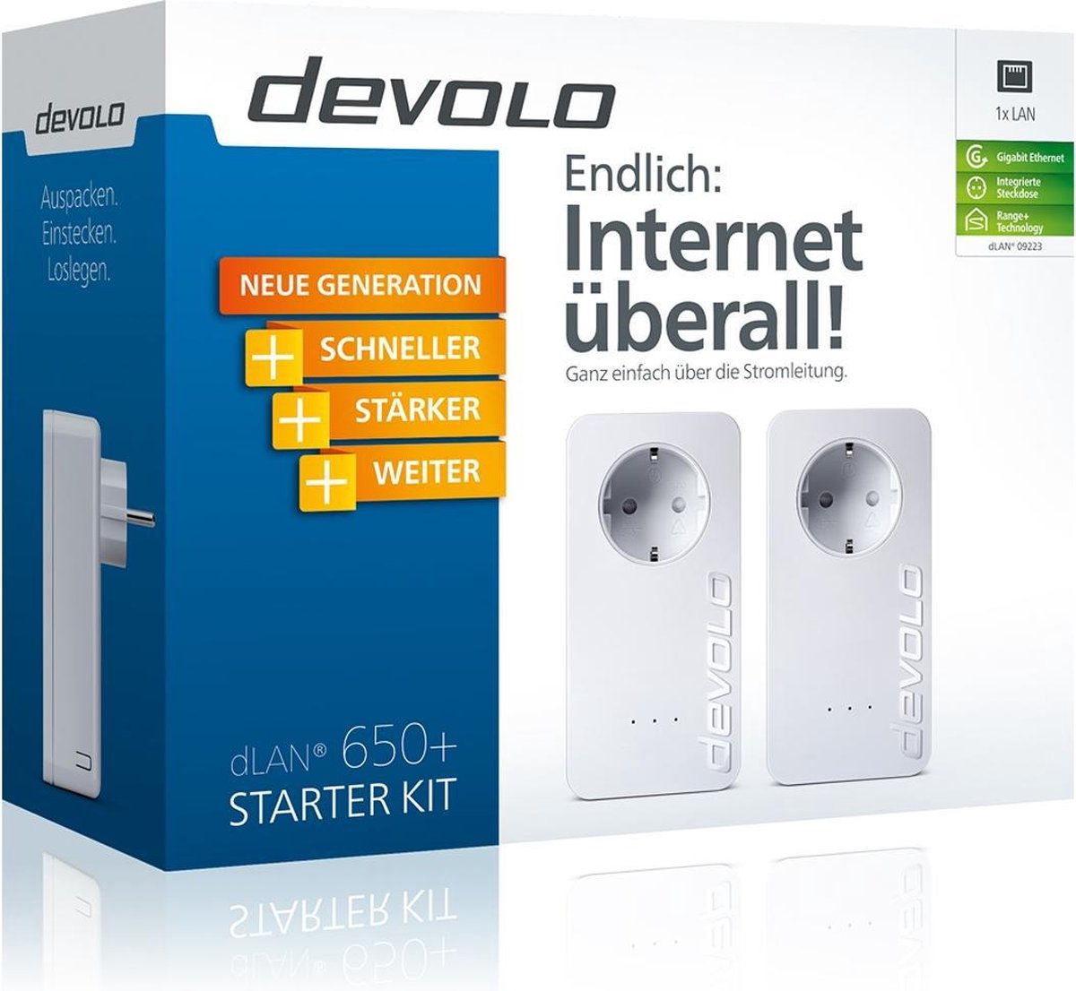Devolo dLAN 650+ Starter Kit 600Mbit/s Ethernet LAN Wit 2stuk(s)