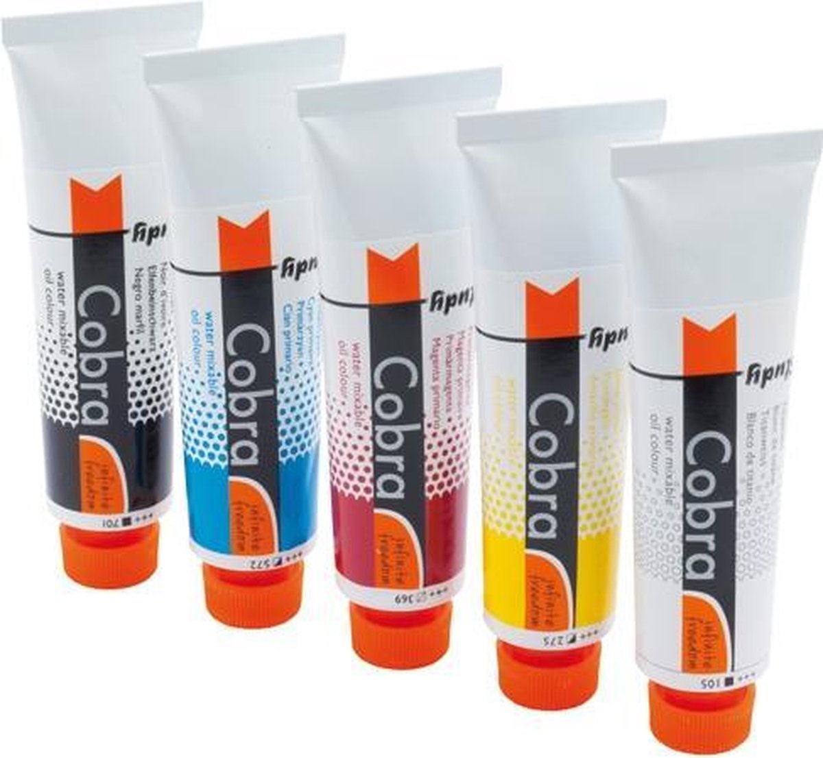 Cobra Study olieverf 5 tubes 40ml - oplosmiddelvrij - watervermengbaar