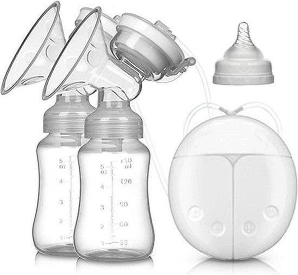 BYER Elektrische dubbele borstkolf kolfapparaat - 2 kolven - 100% BPA-Vrij - 150 ml