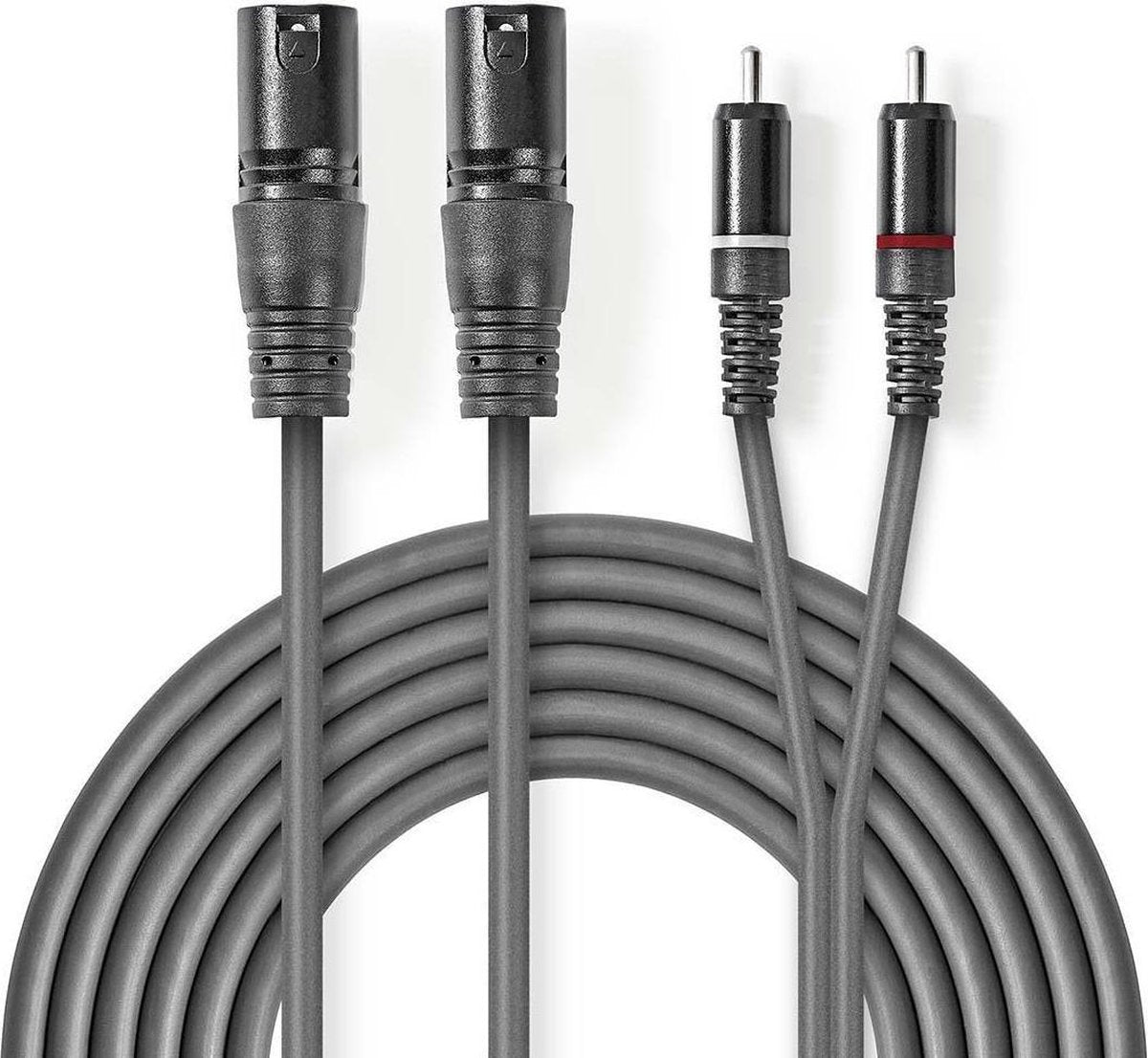 XLR-Audiokabel | 2x XLR 3-pins male - 2x RCA male | 1