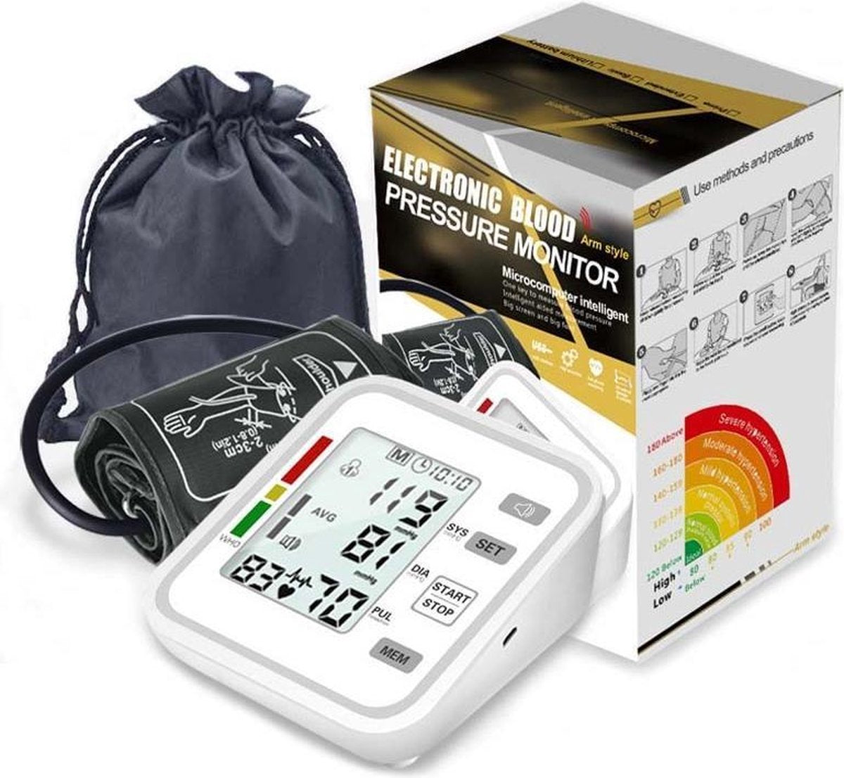 Ariko Bovenarm Bloeddrukmeter | met stem | inclusief handige opbergtas
