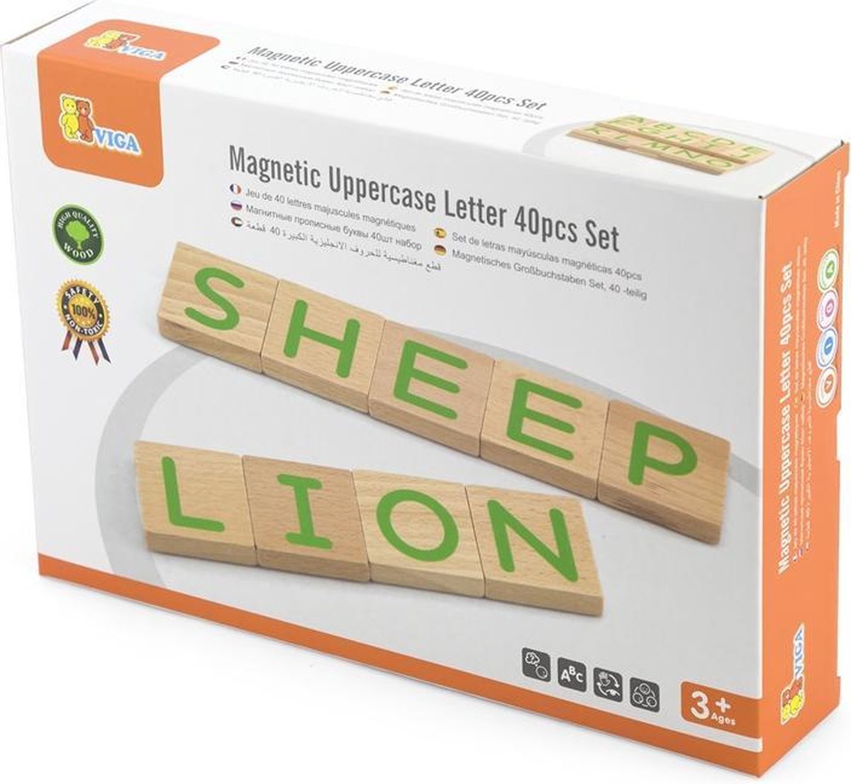 Viga Toys Magnetische Hoofdletters 40-delig