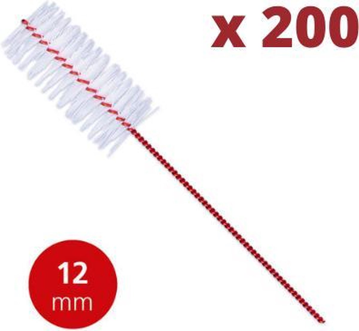 Lactona Interdentaal Ragers - XX-Large 12mm - Donkerrood - 200 stuks - Voordeelpakket