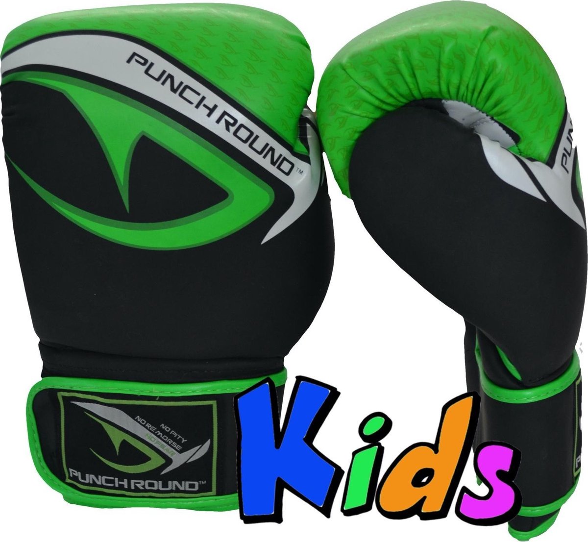 Punch Round No-Fear Bokshandschoenen Kids Zwart Groen Kies hier uw maat Bokshandschoenen: 2 OZ