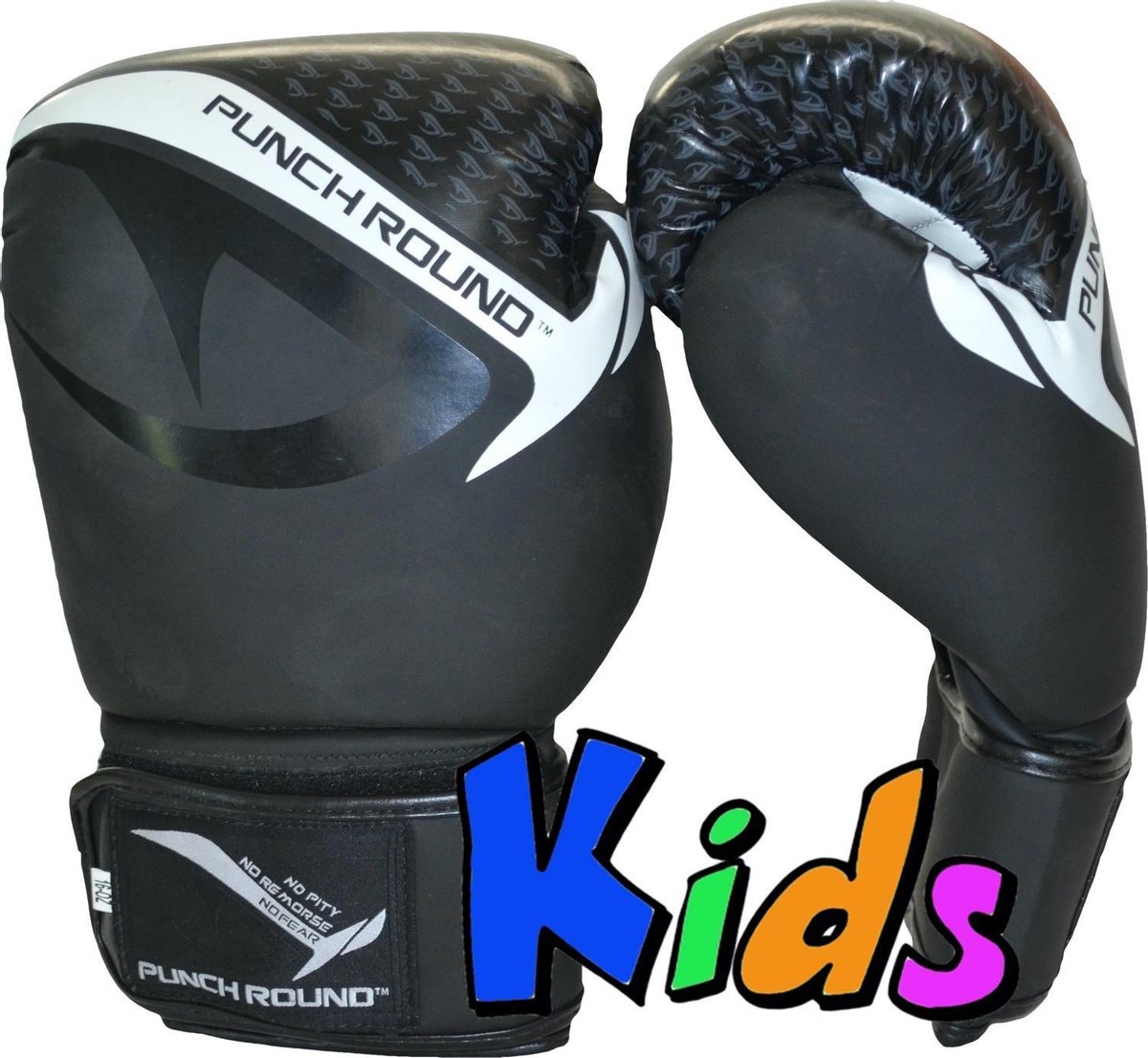 Punch Round No-Fear Bokshandschoenen Kids Zwart Kies hier uw maat Bokshandschoenen: 2 OZ